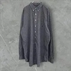 【k7059】希少USA古着ラルフローレン90sチェック柄ボタンダウン長袖シャツ