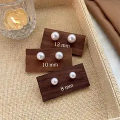 [3個セット]強光パールピアス 6/8/10/12mm サイズ 韓国風