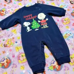 最終価格★スヌーピー 70 ロンパース☆チャーリーブラウン 裏起毛 クリスマス★