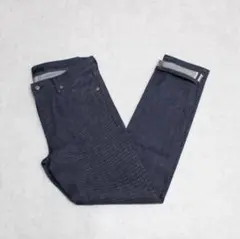 【新品同様】W33 ネイビー　ユニクロ　スリムフィットジーンズ/セルビッジ