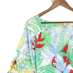 花柄ラップチュニック 五分袖