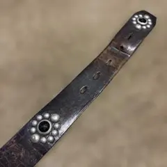 34inch HTC レザースタッズベルト　ブラック　茶芯