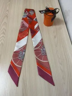 エルメス HERMES ツイリー ピンク系シルクスカーフ ピコタン バーキン