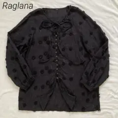Raglana ラグラナ　コットン　刺繍　レース　長袖　ブラウス　シャツ