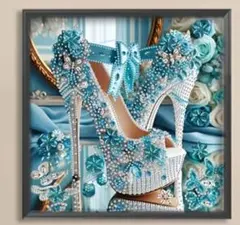 ダイヤモンドアート ハイヒール 花 クローゼット キット ビーズアート