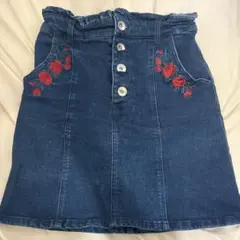 RETRO GIRL デニムミニスカート　花刺繍