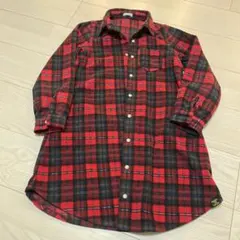 Daddy Oh Daddy チェック柄長袖シャツワンピース 140 フリース