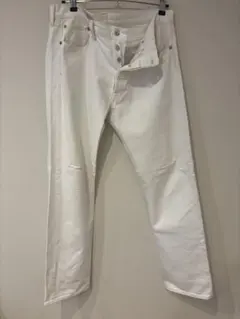 リーバイス　メキシコ製　ホワイト　34×32 ボタンフライ　革パッチ