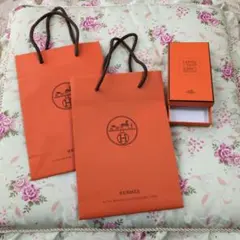 HERMES オレンジ ショップ袋 小型