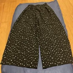 ドット柄 ワイドパンツ ブラック キッズ