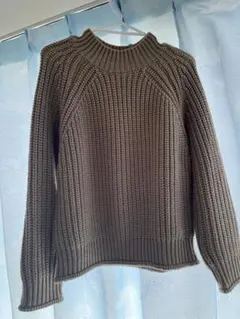 GU ブラウン リブ編み ニットセーター M