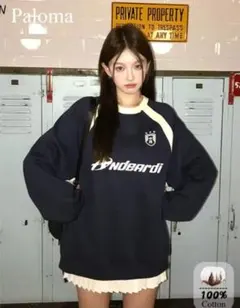 ANDEARDI ロゴ スウェット ネイビー L