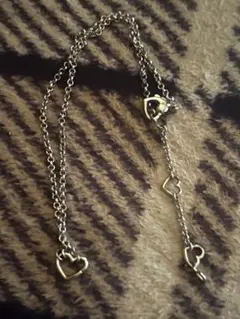 ディオールハート型チャーム シルバーネックレス