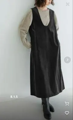 URBAN RESEARCH Uネックコーデュロイジャンパーワンピース