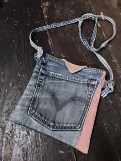 デニム　ショルダーバック　ハンドメイド