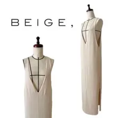 BEIGE, ベイジ ピンクベージュ サマーニットワンピース