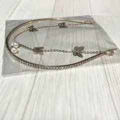 蝶モチーフ ゴールド カチューシャ