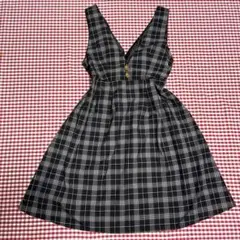 美品　axesfemmeアクシーズ チェック柄 フレアワンピース