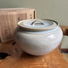 真作保証 西岡小十 自作 斑唐津水指 小十窯 コレクター放出品 表千家