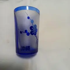 沖縄デザイン 青色グラス 琉球ガラス風