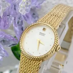 SEIKO セイコー 腕時計 ゴールド レディース ブレス 稼働 石付 ラウンド