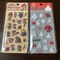 ディズニークリスタルぷくぷくシール　ベイマックス　ズートピア