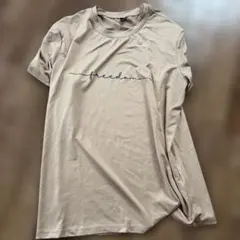 SHEIN freedom ロゴTシャツ ベージュ Sサイズ