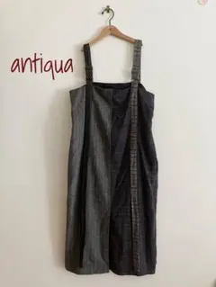 （試着のみ　未使用品）antiqua サロペットチェック柄