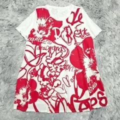 Topys　アートプリントＴシャツ　オーバーサイズ　半袖　ホワイト　白　日本製