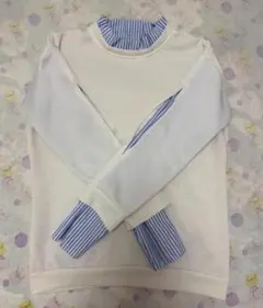 キッズ服 100cm ホワイト ストライプ トップス