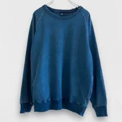 【ユニクロ/UNIQLO】インディゴスウェットシャツ（長袖）　トレーナー　L