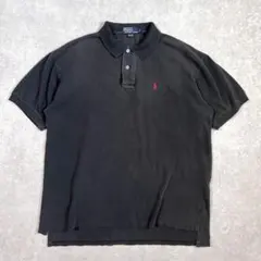 90s ポロバイラルフローレン USA製 ポロシャツ フェードブラック L
