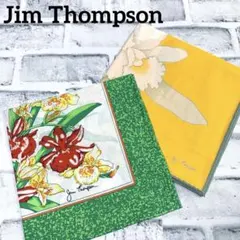 美品【Jim Thompson】花柄　スカーフ　バンダナ　ハンカチ　2枚セット