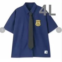Disney ズートピア 半袖シャツ 警察官ニック ネクタイ付 タグ付き 4L