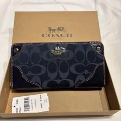 ★未使用品★COACH コーチ ラウンドジップ 長財布 シグネチャー デニム 楽天市場】コーチ 長財布 COACH ラウンドファスナー