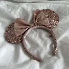 【美品】ミニーマウスカチューシャ ピンクスパンコール