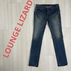 LOUNGE LIZARDダメージ加工ブルースリムフィットデニムのサムネイル