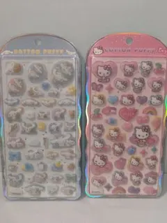 【正規品】コットンパフィーシール　キティヒョウ柄　シナモン　2点セット