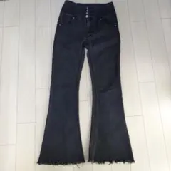 【WEGO】ブラック フレアデニムパンツ
