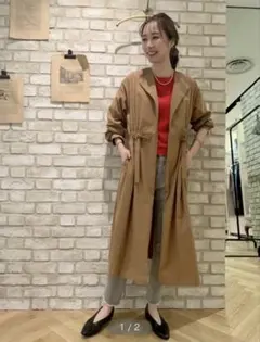 美品☆le coeur blanc ルクールブラン ベージュ トレンチコートのサムネイル