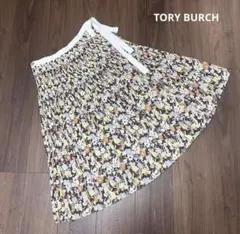 【美品】TORY BURCH トリーバーチ プリーツ ミモレ丈スカート 花柄 2のサムネイル