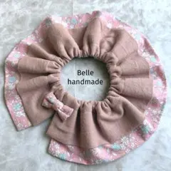 186. フリルスタイ　ハンドメイド　付け襟　まん丸スタイ　リボン