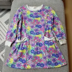 KP❤裏起毛の花柄ワンピース　120