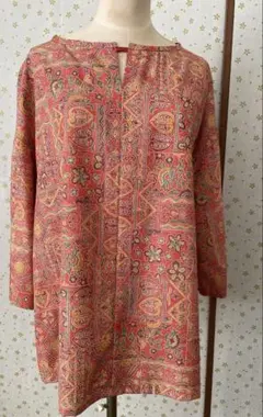 チュニックブラウス　長袖　着物リメイク