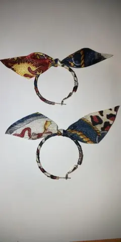 フープピアス リングピアス リボン