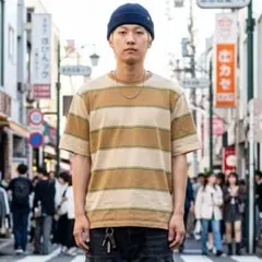 MASTERPIECE HECTIC ストライプ Tシャツ 半袖 XLのサムネイル