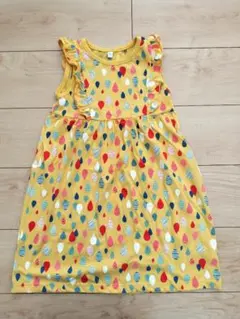イエロードロップ模様ワンピース 120サイズ