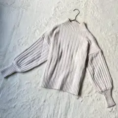 グレイル ハイネック リブニット トップス ボリューム袖 もっちり 大人可愛い