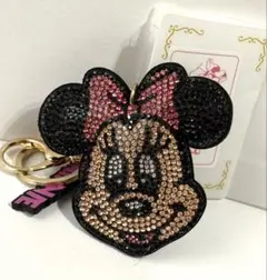 ミニーマウス キーホルダー ストーン装飾