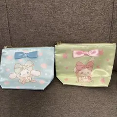 サンリオ　自販機くじ　ポーチ 2点セット シナモロール ウィッシュミーメル